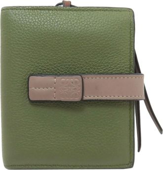 Loewe Brown Green Leather Wallet (Bi-Fold) (Pre-Owned)