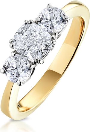The Diamond Store 3 Stone Meghan Diamond Engagement Ring 1.7CT G/SI1 in 18K Gold