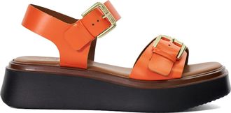 Dune London Womens Ladies Loells - Casual Flatform Sandals - Orange material_leather1 - Size UK 8