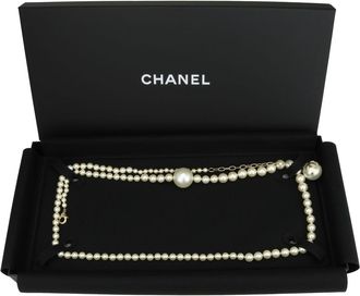Chanel Faux Pearl Long String Necklace