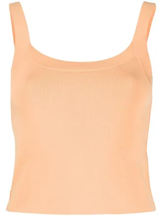 Heron Preston scoop-neck cropped tank top - Orange