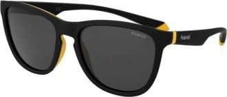 Polaroid Sunglasses, unisex, Black, Size: ONE SIZE Classic Rectangular Plastic Sunglasses