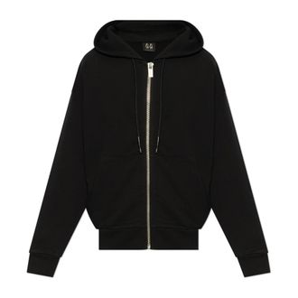 44 Label Group Back Logo Printed Cotton Zip-Up Hoodie - Heren - Vesten met rits - Zwart - L - Katoen - Hoodies & sweatvesten