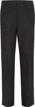 Fendi Monogram Jacquard Tailored Broeken - Heren - Nette broeken - Zwart - L - Katoen - Broeken