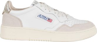 Autry White Gold Medalist Low Suede Leather Sneakers