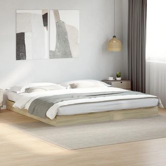 vidaXL Estructura De Cama Sin Colch&oacute;n Roble Sonoma 180x200 Cm Vidaxl
