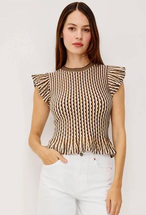 Rails Bryn Top In Brown Stripe