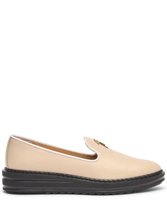 Giuseppe Zanotti Tim logo-lettering loafers - Neutrals
