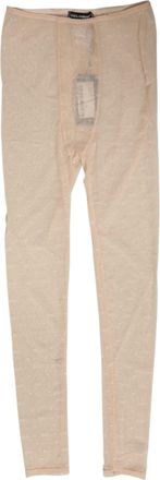 Dolce & Gabbana Womens Beige Nylon Stretch Logo Lace Leggings Underwear Elastane Clothing