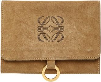 Loewe Beige Suede Wallet (Tri-Fold) (Pre-Owned)