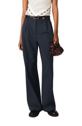 Maje Striped suit trousers in Navy at Nordstrom, Size 38 Eu