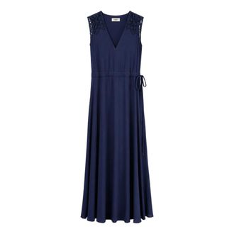 Suncoo Cazey Jurk - Dames - Maxi kleedjes - Blauw - M - Kleedjes