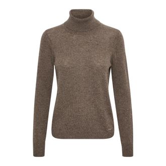 Inwear Bruin Melange Coltrui Pullover Cashmere - Dames - Cashmere truien - Bruin - Xs/S - Kasjmier - Truien & Vesten
