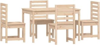 vidaXL 5 Piece Garden Dining Set Solid Wood Pine Vidaxl