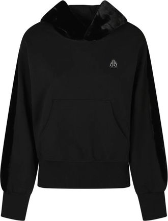 Moose Knuckles Mix Media Bunny Hoodie - Dames - Hoodies - Zwart - L - Katoen - Hoodies & sweatvesten