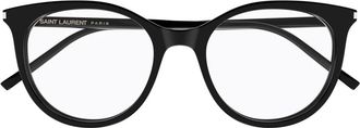Saint Laurent Oversized ronde montuur met hoekdetail - Dames - Brillen - Zwart - ONE Size - Accessoires
