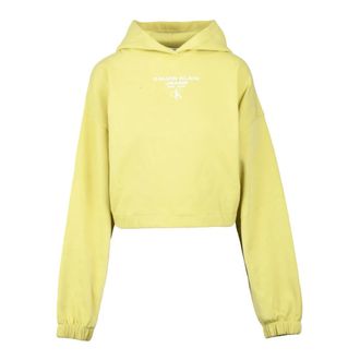 Calvin Klein Jeans Dames, Sweatshirts & Hoodies, Geel, Maat: XL Katoen