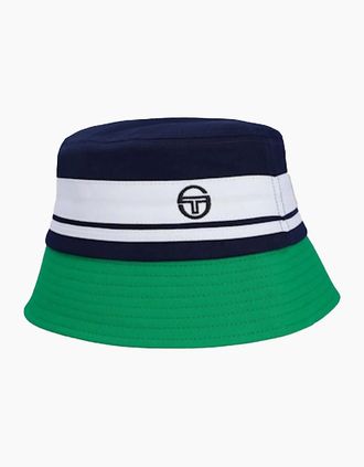 Sergio Tacchini Mens Sergio Tacchini Newsford Bucket Hat Maritime Blue/White/Fern Green - Size: ONE size