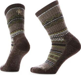Smartwool Everyday Snowed In Sweater Light Cushion Crew Socks Khaki XL