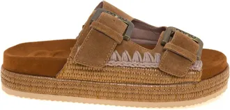 Mou Schoenen, Dames, Bruin, 39 EU, Leer, Sandaal met Twee Gespen