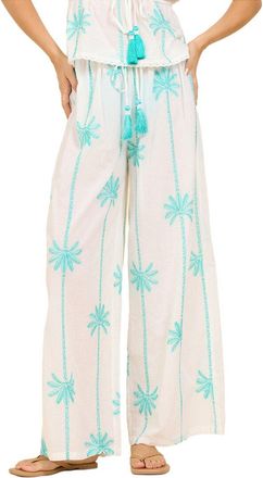 Surf Gypsy Striped Palm Embroidered Pant