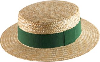 Marky Porkpie Boater Straw Hat Men Guinguette - Size 62 cm - 129-vert