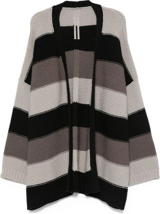 Rick Owens Cardigan in lana a righe - Nero