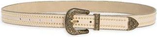 Vince Camuto Studded Western Buckle Belt in Parchment at Nordstrom Rack, Size X-Large