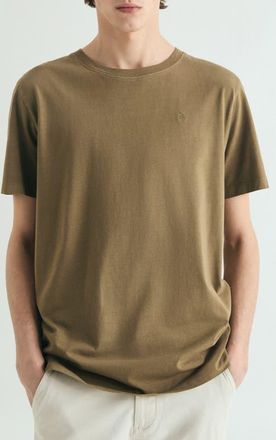 Scalpers Regular Fit Embroidered T-Shirt in Khaki at Nordstrom, Size X-Large