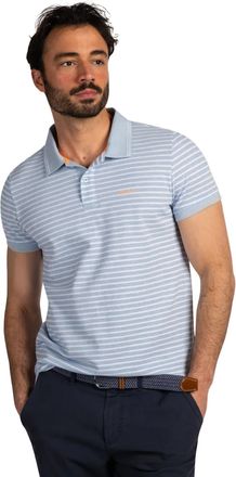 N-Z-A- NEW ZEALAND AUCKLAND Polo New Zealand lichtblauw streepjes normale fit