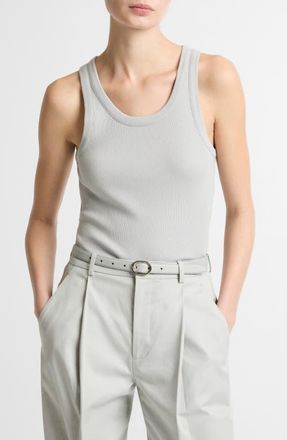 Vince Scoop Neck Rib Tank in Pale Tide at Nordstrom, Size Small