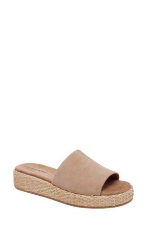 Lisa*Vicky Smile Platform Slide Sandal in Tan Camel Raffia at Nordstrom Rack, Size 6