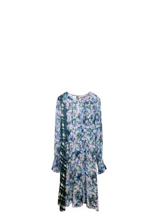 Preen Line Abstract Floral & Checkered Print Kara Dress Size S