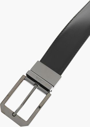 Ermenegildo Zegna Cintura Reversibile in Pelle e Pelle Martellata Ermenegildo Zegna