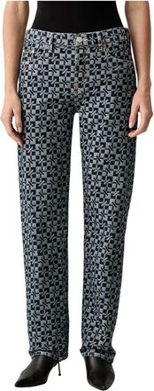 Kenzo Kenzogram Rechte jeans - Dames - Jeans - Blauw - Maat: W27 Katoen