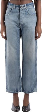 Maison Margiela Lichtblauwe Denim Jeans - Dames - Cropped Jeans - Blauw - W28 - Denim - Jeans