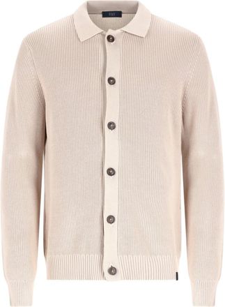 Fay Beige Shirt Collar Sweater