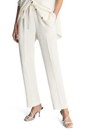 Reiss Hailey Drawstring Trousers in White at Nordstrom, Size 4 Us
