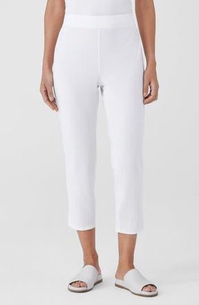 Eileen Fisher High Waist Slim Crop Pants in White at Nordstrom Rack, Size Large