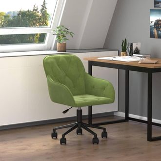 vidaXL Silla De Oficina Giratoria De Terciopelo Verde Claro Vidaxl