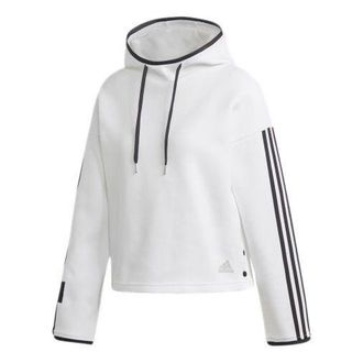 adidas (WMNS) adidas logo Printing Athleisure Casual Sports Pullover Hoodie White FR5976