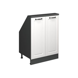 Vicco Armario De Cocina Para Techo Inclinado R-line, Casa De Campo Blanca/antracita, 60 Cm Con 2 Puertas, Vicco