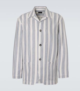 Brioni Striped cotton and linen blazer