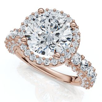 Pompeii3 Certified 3 1/5Ct Pave Diamond Engagement Ring 14k Gold Lab Grown