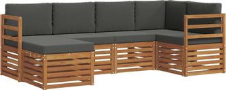 vidaXL Conjunto De Sof&aacute;s De Exterior 6 Uds. Natural Y Antracita Vidaxl