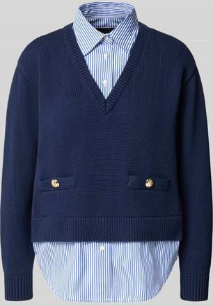 Lauren Ralph Lauren Regular Fit Strickpullover aus reiner Baumwolle in Marine, Gr&ouml;&szlig;e XL