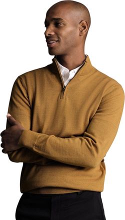 CHARLES TYRWHITT Merino Zip Neck Sweater