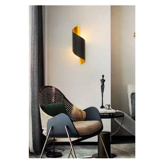 Trade Shop Trade Shop Traesio - Trade Shop - Applique Da Parete Led Attacco G9 Doppia Luce Lampada Design Moderno Spirale E53 - Negro