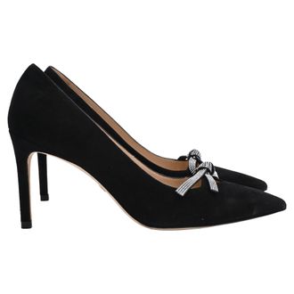 Stuart Weitzman SW Bow 85mm Pumps in Black Suede