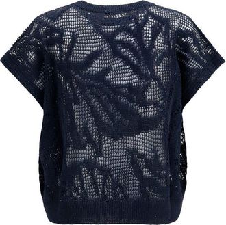 Brunello Cucinelli Womens Blue Linen T-Shirt